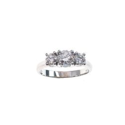Anello Trilogy Centro da 0.45ct e lati da 0.19ct Diamanti