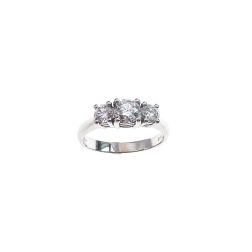 Anello Trilogy Centro da 0.45ct e lati da 0.19ct Diamanti
