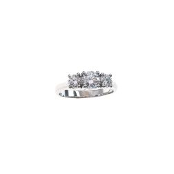 Ring Trilogy 0.45ct center and 0.19ct side Diamonds