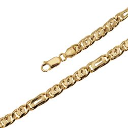 Bracciale maglia 3+1 tigre e pernice sfaccettata 20cm x 4.4mm