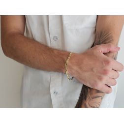 foto indossata Bracciale maglia 3+1 tigre e pernice sfaccettata 20cm x 4.4mm