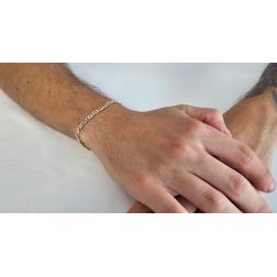 foto indossata Bracciale maglia 3+1 tigre e pernice sfaccettata 20cm x 4.4mm