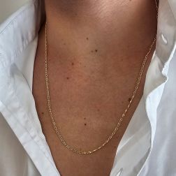 Foto indossata Collana 60cm Pernice da 2mm in Oro Giallo 18kt