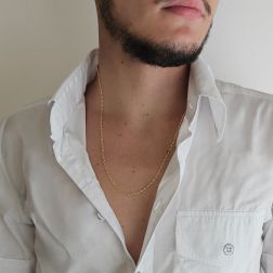 Foto indossata Collana 60cm Pernice da 2mm in Oro Giallo 18kt