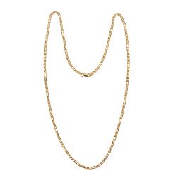 50cm x 2.50mm Yellow Gold 3+1 Tiger link chain Necklace - Lobster clasp
