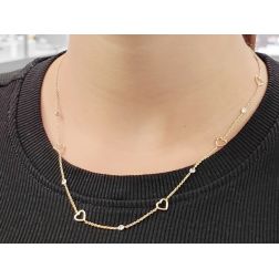 Photo of worn Heart and zircons Necklace