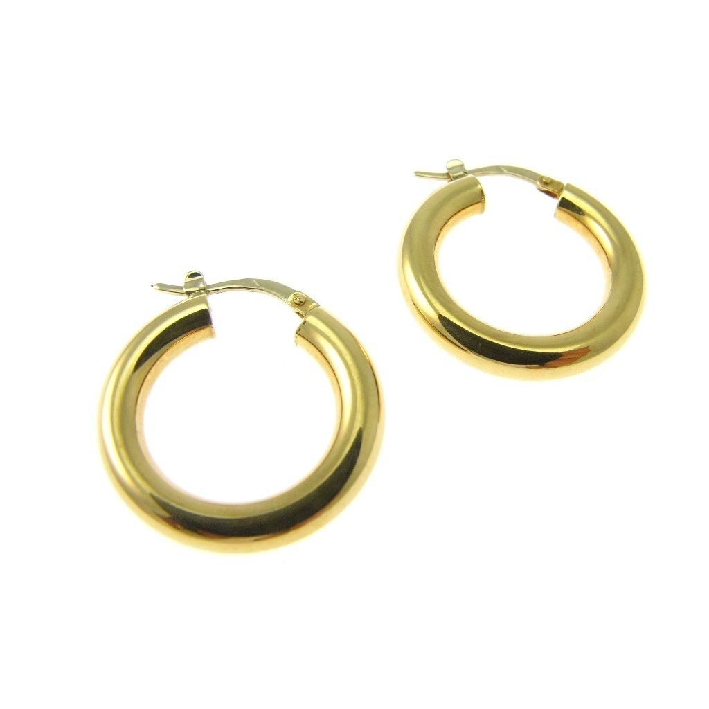Boccole Lucide Tubolari in Oro Giallo 2,60cm x 5,90mm