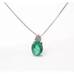 Collana Ciondolo Smeraldo ovale