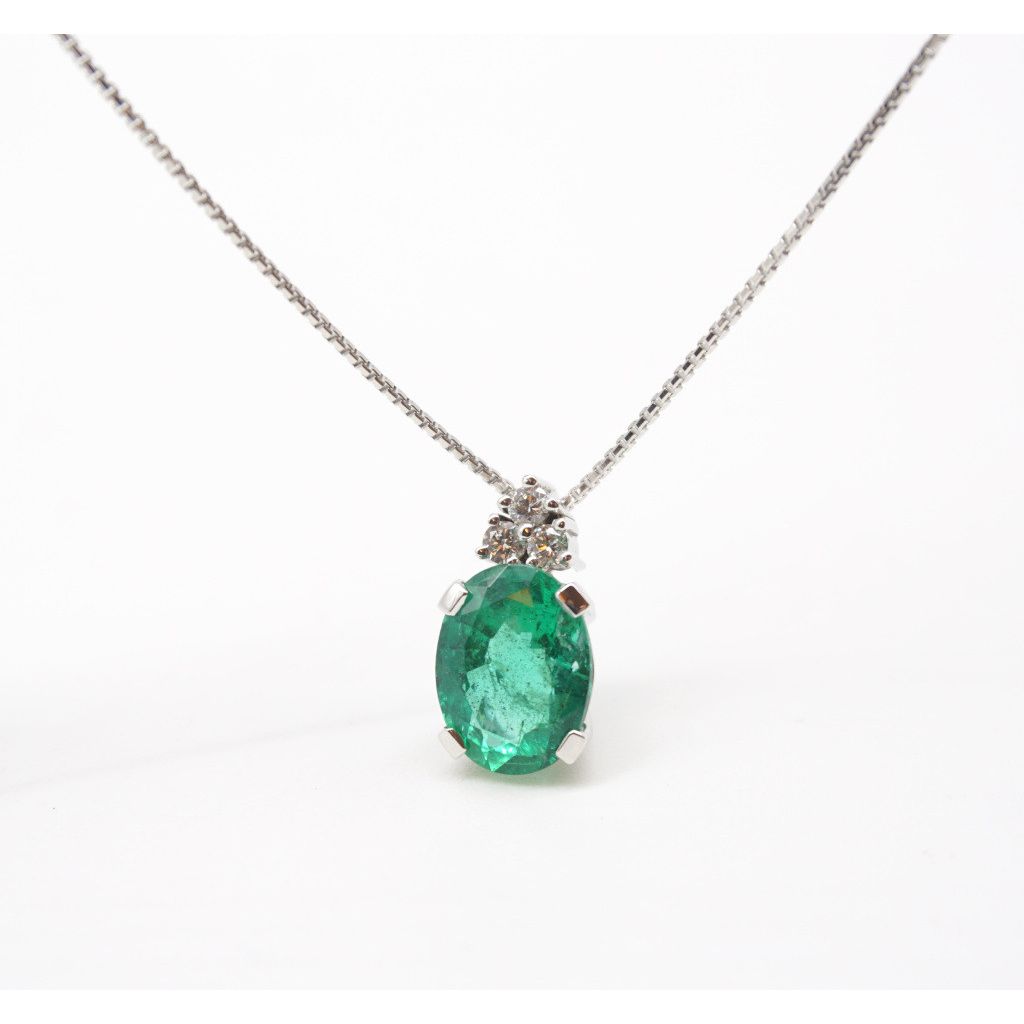 Collana Ciondolo Smeraldo ovale