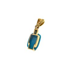 Turquoise cabochon pendant in 18kt yellow gold