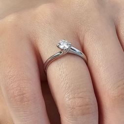 Photo of worn Solitaire ring Panarea Diamond 0.30ct