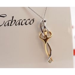 Stylized Hug Pendant with Yellow Diamond