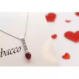 Ruby and 5 Diamond Tennis Necklace