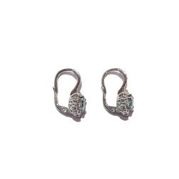 Kate Oval Acquamarine Earrings with Diamonds