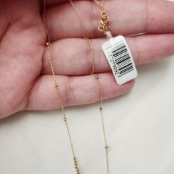 Yellow gold with 35 shiny spheres necklace