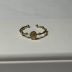 Yellow Gold Holy Mary Rosary Ring