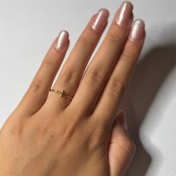 Photo of worn Yellow Gold Cross Rosary Ring