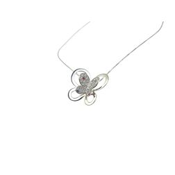 Butterfly Necklace with Rubies, Sapphires and Diamonds