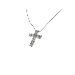 Collana con Croce Diamanti tipo Tennis - 2cm x 14.50mm