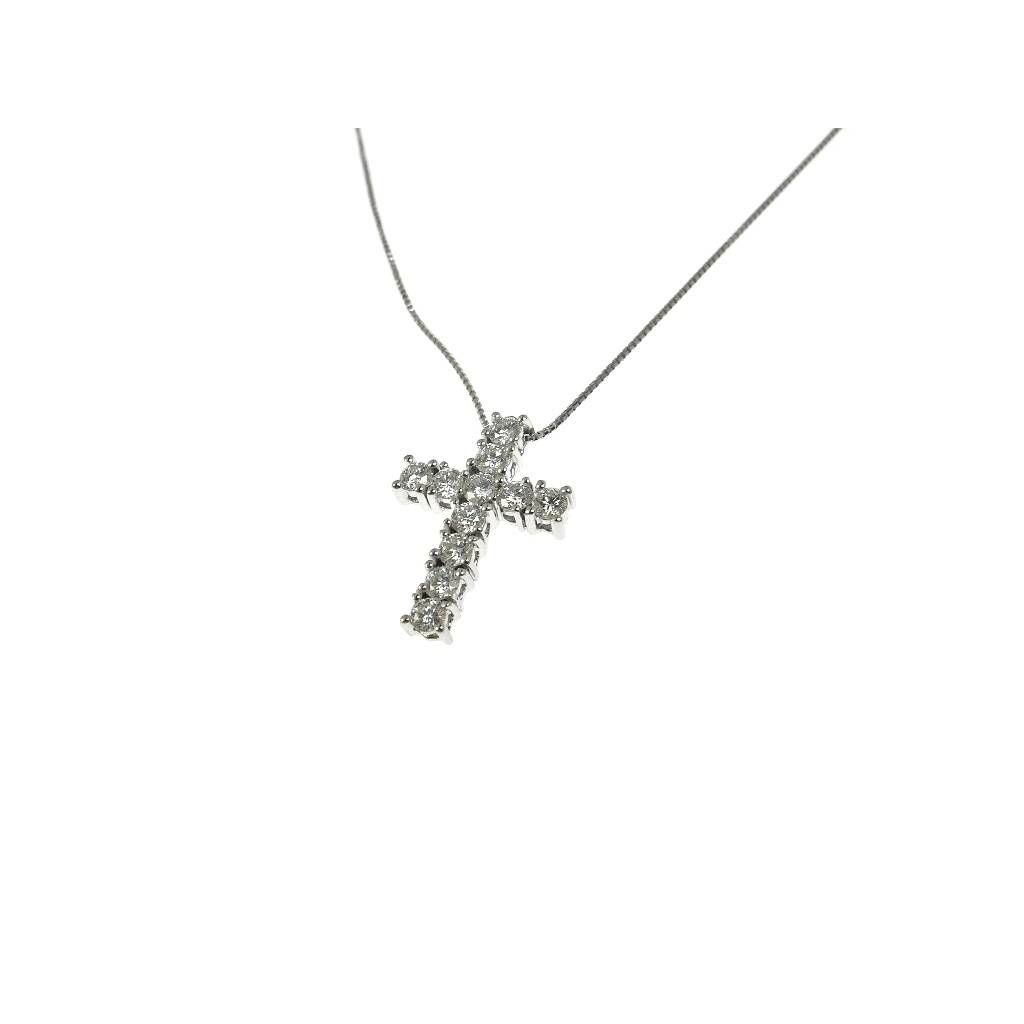 Necklace with diamonds cross Tennis's Style - 2cm x 14.50mm