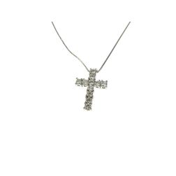 Collana con Croce Diamanti tipo Tennis - 2cm x 14.50mm