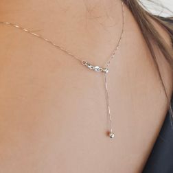 Adjustable 0.6mm Venetian Necklace with diamonds cross Tennis's Style - 2cm x 14.50mm
