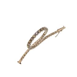 Bracciale Tennis Diamanti Gialli e Brown - 17.50cm x 3.70mm