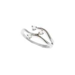 Anello Trilogy tre fili Diamanti e Oro Bianco