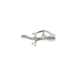 Three-strand Trilogy ring with Diamonds on White Gold