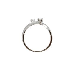 Three-strand Trilogy ring with Diamonds on White Gold
