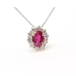 Collana Kate Rubino 7x5mm e Diamanti