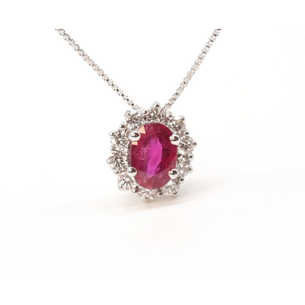 Collana Kate Rubino 7x5mm e Diamanti