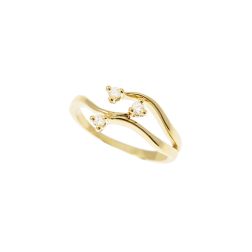 Three-strand Trilogy ring with Diamonds on Yellow Gold