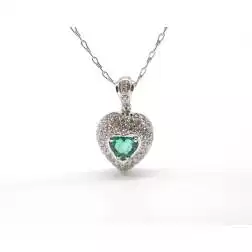 Collana Ciondolo Cuore Smeraldo e 73 Diamanti