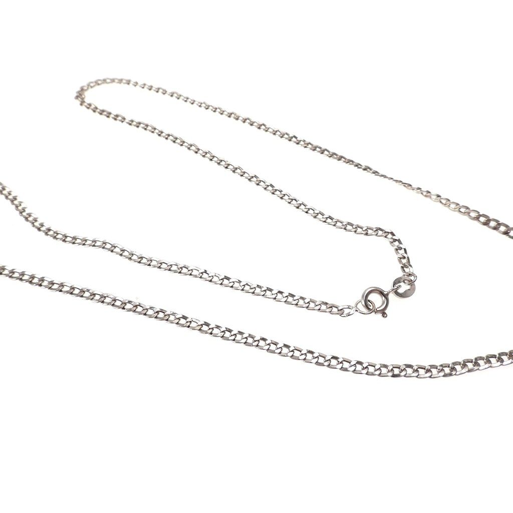 White gold Cuban link 50cm chain Necklace 2.2mm