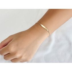 Photo of worn Baby bracelet 3+1 Figaro 1.6mm link with 3.90mm tag