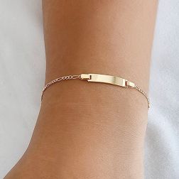 Bracciale baby catena 3+1 pernice 1.6mm con targa 3.90mm foto indossata