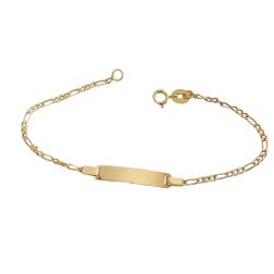 Bracciale baby catena 3+1 pernice 1.6mm con targa 3.90mm