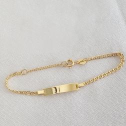 Bracciale baby catena traversino 2mm con targa 3.90mm