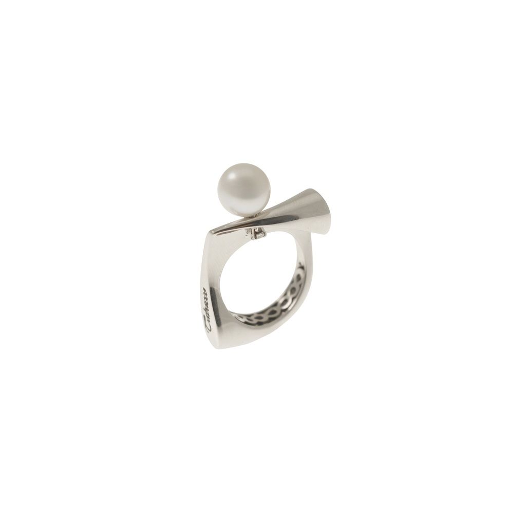 Anello Ricciolo Perla Australiana e Diamante