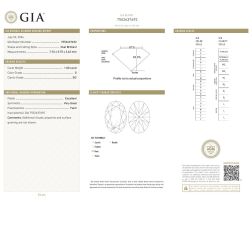 GIA-certified oval cut diamond, 1ct, G SI2