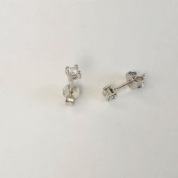 Orecchini Solitari Punto Luce Simple con diamanti 0.08/0.12ct ciascuno