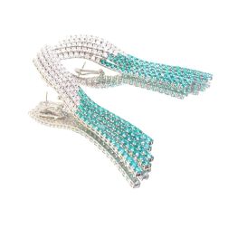 ‘Cascade of Light’ Earrings with Diamonds and Emeralds