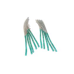 ‘Cascade of Light’ Earrings with Diamonds and Emeralds