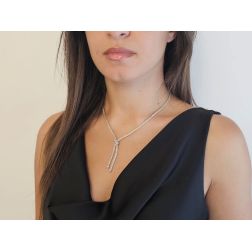 Collana Girocollo Lariat con zirconi foto indossata