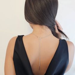 Collana Laccetto maglia Coreana senza chiusura in Oro Bianco foto indossata
