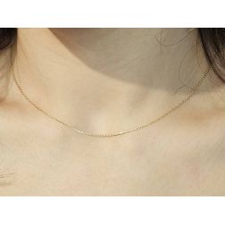 Collana 42cm Brillantata 0.50mm/0.60mm in Oro Giallo 18kt foto indossata