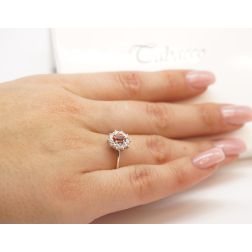 Anello Tipo Kate zaffiro Mandarino foto indossata