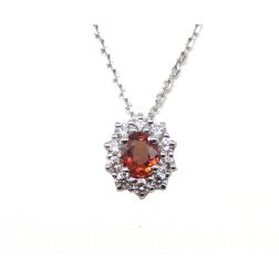 Kate Mandarin Sapphire and 10 Diamond Necklace