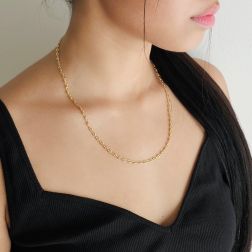 Collana a catena Marinara 50cm x 3mm  foto indossata